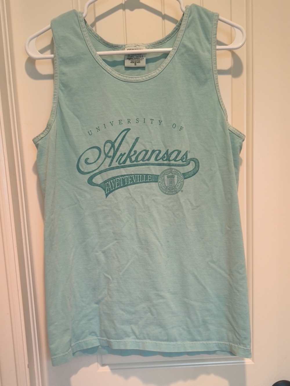 Vintage Comfort Colors University of Arkansas Fayetteville Blue Tank Top